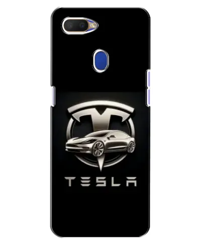 Чехол для OPPO A5s с картинкой «Tesla — серебристое авто»