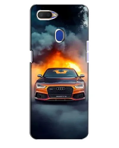 Чехол для OPPO A5s с картинкой «Audi в огненном дыму»