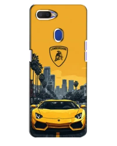 Чехол для OPPO A5s с картинкой «Желтый Lamborghini город»