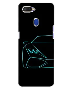 Чехол для OPPO A5s с картинкой «Голубой силуэт Lamborghini»