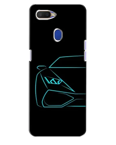 Чехол для OPPO A5s с картинкой «Голубой силуэт Lamborghini»