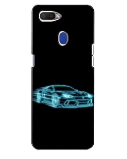 Чехол для OPPO A5s с картинкой «Неоновый контур Lamborghini»