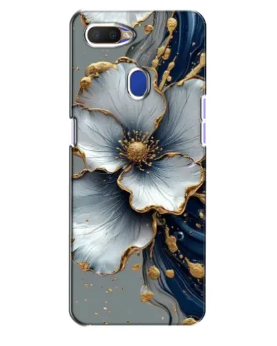 Чехол для OPPO A5s с картинкой «Белый цветок и золотой флюид» Чехол для OPPO A5s с картинкой «Белый цветок и золотой флюид»