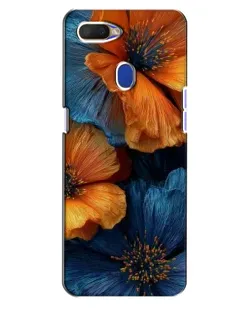 Чохол для OPPO A5s з картинкою «Яскрава синьо-помаранчева флора»