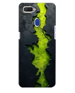 Чехол для OPPO A5s с картинкой «Салатовый разлом скалы»