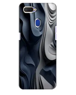 Чехол для OPPO A5s с картинкой «Объемные синие складки»