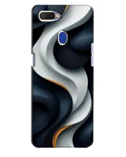 Чехол для OPPO A5s с картинкой «Объемные черно-белые ленты»