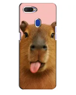 Чехол для OPPO A5s с картинкой «Капибара с языком»