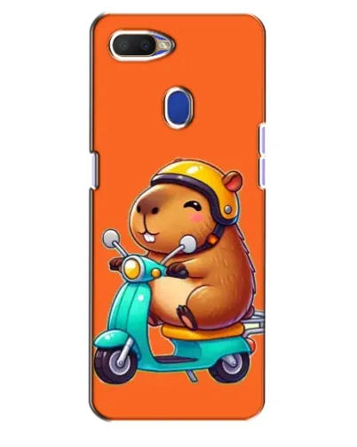 Чехол для OPPO A5s с картинкой «Капибара на скутере»