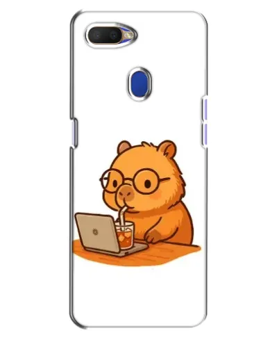 Чехол для OPPO A5s с картинкой «Капибара с ноутбуком»