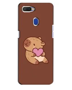 Чехол для OPPO A5s с картинкой «Капибара с сердцем»