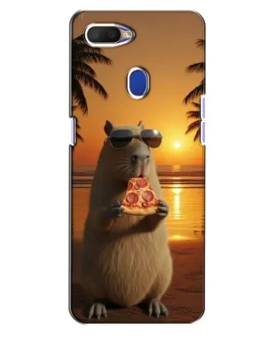 Чехол для OPPO A5s с картинкой «Капибара с пиццей»