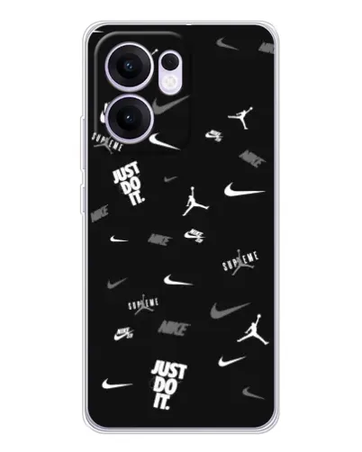 Чехол для OPPO A5x 5G с картинкой «Nike Black Pattern»
