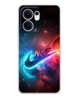 Чехол для OPPO A5x 5G с картинкой «Огненный логотип Nike»