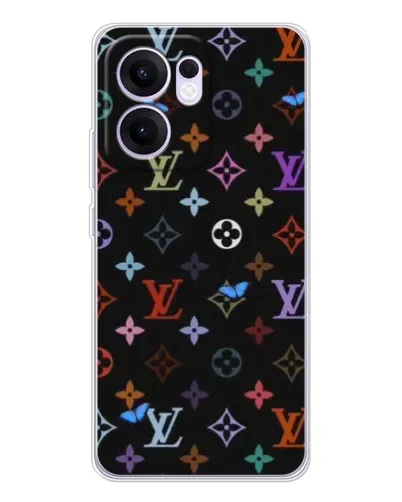 Чехол для OPPO A5x 5G с картинкой «Цветная монограмма LV»