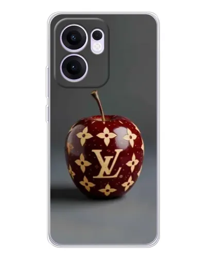 Чехол для OPPO A5x 5G с картинкой «Красное яблоко LV»