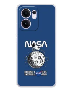 Чехол для OPPO A5x 5G с картинкой «NASA — лунная миссия»