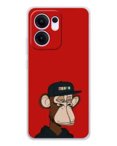 Чехол для OPPO A5x 5G с картинкой «Bored Ape — красный фон»