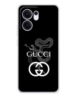 Чохол для OPPO A5x 5G з картинкою «Gucci — срібна змія»