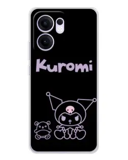 Чохол для OPPO A5x 5G з картинкою «Kuromi — чорний мінімалізм»