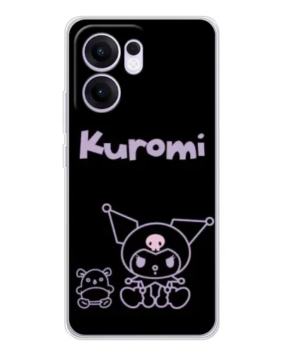 Чехол для OPPO A5x 5G с картинкой «Kuromi — черный минимализм»