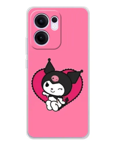 Чехол для OPPO A5x 5G с картинкой «Kuromi — любовь в сердце»