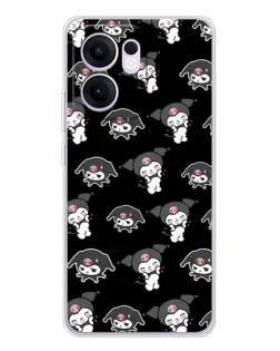 Чохол для OPPO A5x 5G з картинкою «Чорний паттерн Kuromi»