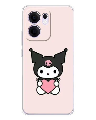 Чехол для OPPO A5x 5G с картинкой «Kuromi и сердце»