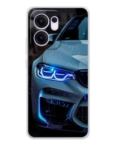 Чехол для OPPO A5x 5G с картинкой «Взгляд BMW с синими фарами»