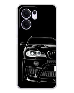 Чехол для OPPO A5x 5G с картинкой «Темный силуэт BMW»