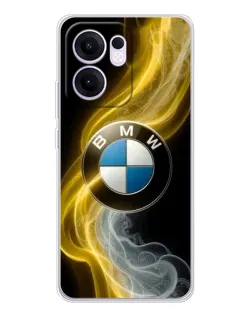 Чехол для OPPO A5x 5G с картинкой «Золотистый дым BMW»