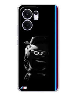 Чехол для OPPO A5x 5G с картинкой «Силуэт BMW в темноте»