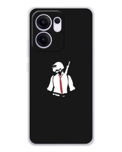 Чохол для OPPO A5x 5G з картинкою «PUBG — силует воїна»