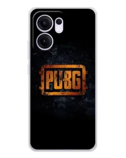 Чохол для OPPO A5x 5G з картинкою «PUBG — золотий логотип»