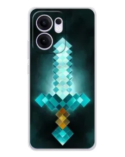 Чохол для OPPO A5x 5G з картинкою «Алмазний меч неон»