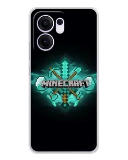 Чохол для OPPO A5x 5G з картинкою «Minecraft Diamond лого»