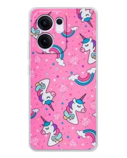 Чехол для OPPO A5x 5G с картинкой «Unicorn паттерн розовый» Чехол для OPPO A5x 5G с картинкой «Unicorn паттерн розовый»