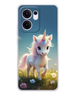 Чехол для OPPO A5x 5G с картинкой «Единорог на поляне» Чехол для OPPO A5x 5G с картинкой «Единорог на поляне»