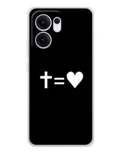 Чохол для OPPO A5x 5G з картинкою «Хрест та Серце»