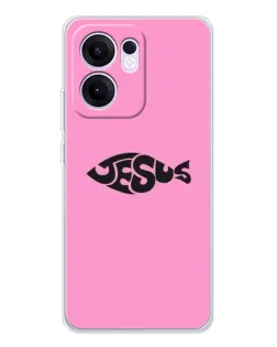 Чохол для OPPO A5x 5G з картинкою «Рожевий символ Jesus»