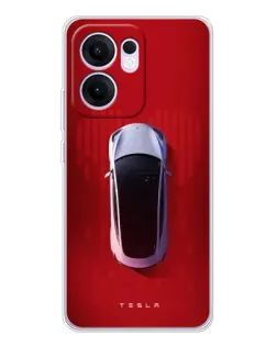 Чохол для OPPO A5x 5G з картинкою «Tesla Top View»