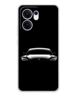 Чохол для OPPO A5x 5G з картинкою «Фари Tesla Night»