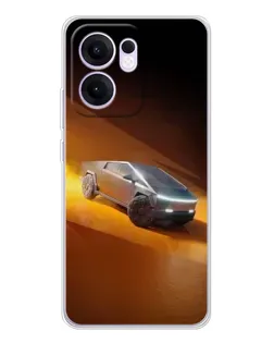 Чохол для OPPO A5x 5G з картинкою «Cybertruck у пустелі»