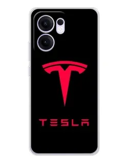 Чохол для OPPO A5x 5G з картинкою «Tesla Red Logo»
