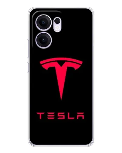 Чохол для OPPO A5x 5G з картинкою «Tesla Red Logo»