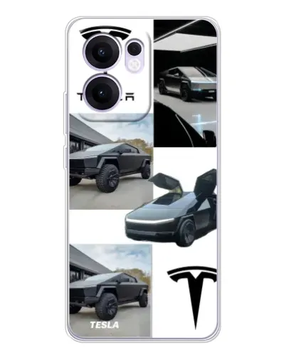 Чохол для OPPO A5x 5G з картинкою «Колаж Cybertruck Tesla»