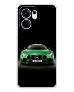 Чехол для OPPO A5x 5G с картинкой «Mercedes — неоновый лого»