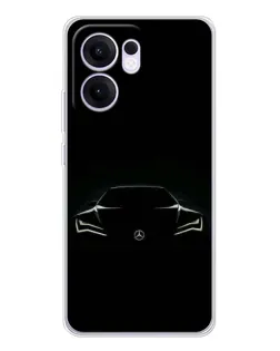 Чохол для OPPO A5x 5G з картинкою «Mercedes — силует авто»