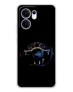 Чохол для OPPO A5x 5G з картинкою «Салон Audi — кермо»
