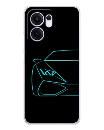 Чехол для OPPO A5x 5G с картинкой «Голубой силуэт Lamborghini» Чехол для OPPO A5x 5G с картинкой «Голубой силуэт Lamborghini»